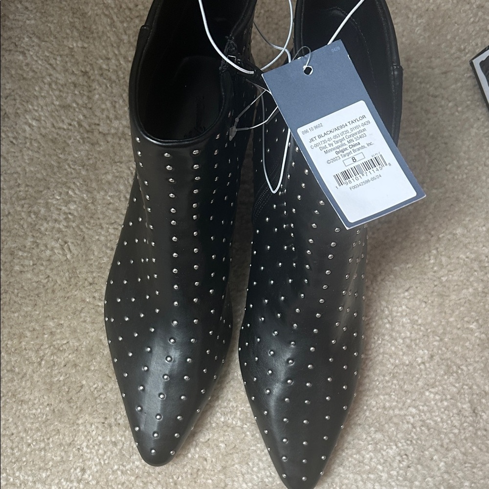 Universal Thread Black Studded Pointed Toe Ankle … - image 4